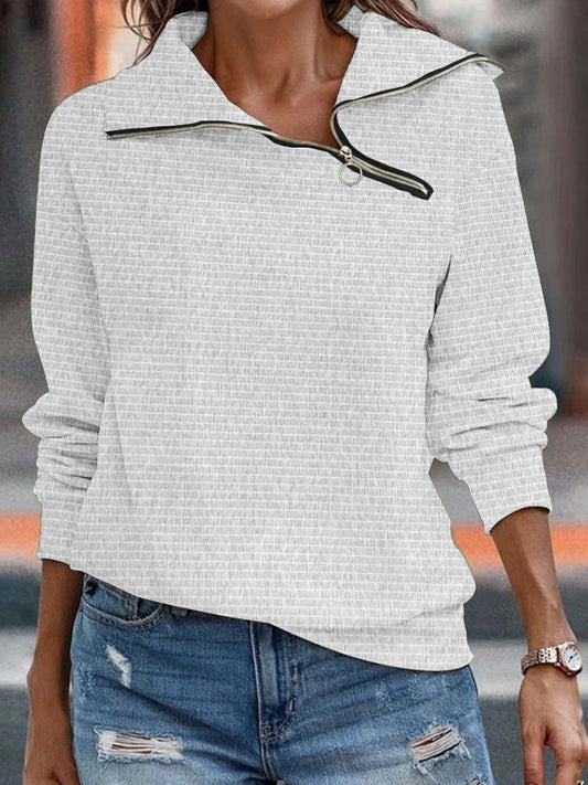RetroZip Slant Collar Sweatshirt