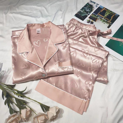 Pajamas High-grade Women's Ice Silk Spring And Autumn