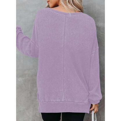 WaffleEase Side-Slit Pullover