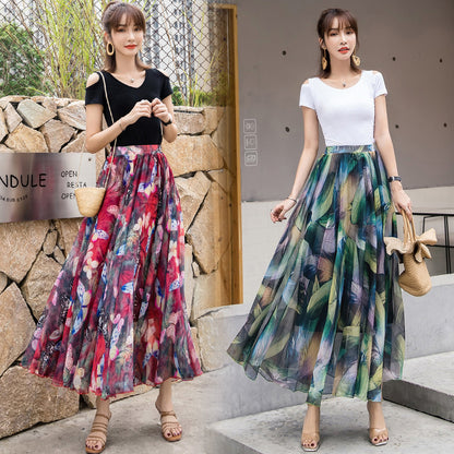 Chiffon square silk skirt