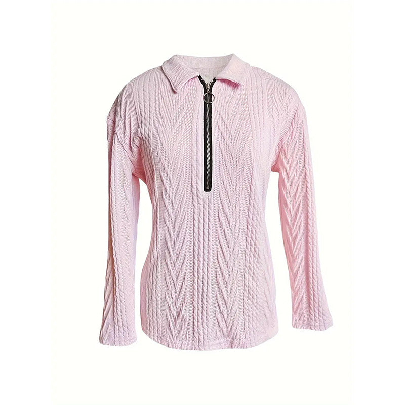 Velzora Zip Texture Top