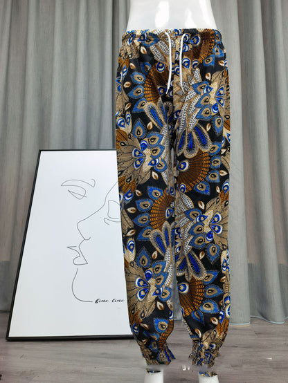 Icy Silk Loose Drawstring High Waist Bloomers