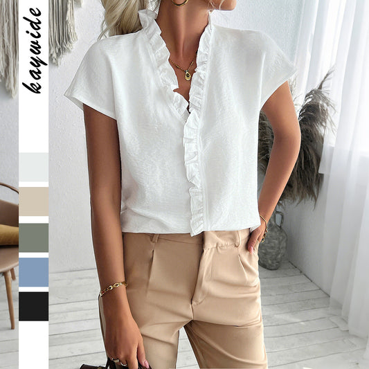 Lunara Ruche Trim Shirt