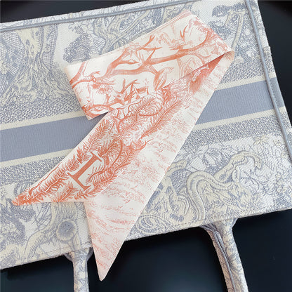 26 Letters Retro Ethnic Bag Silk Scarf