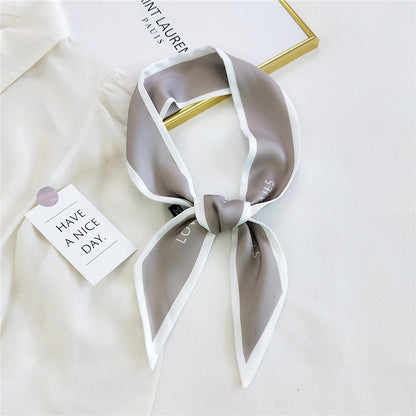 Fashion Letter Small Long Silk Scarf