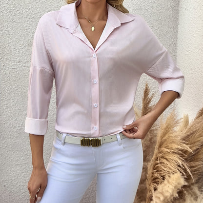 Savannah Lines Striped Lapel Shirt