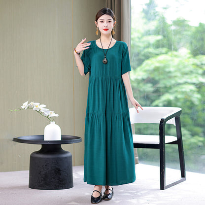 High End Floral Cotton Silk Dress For Women