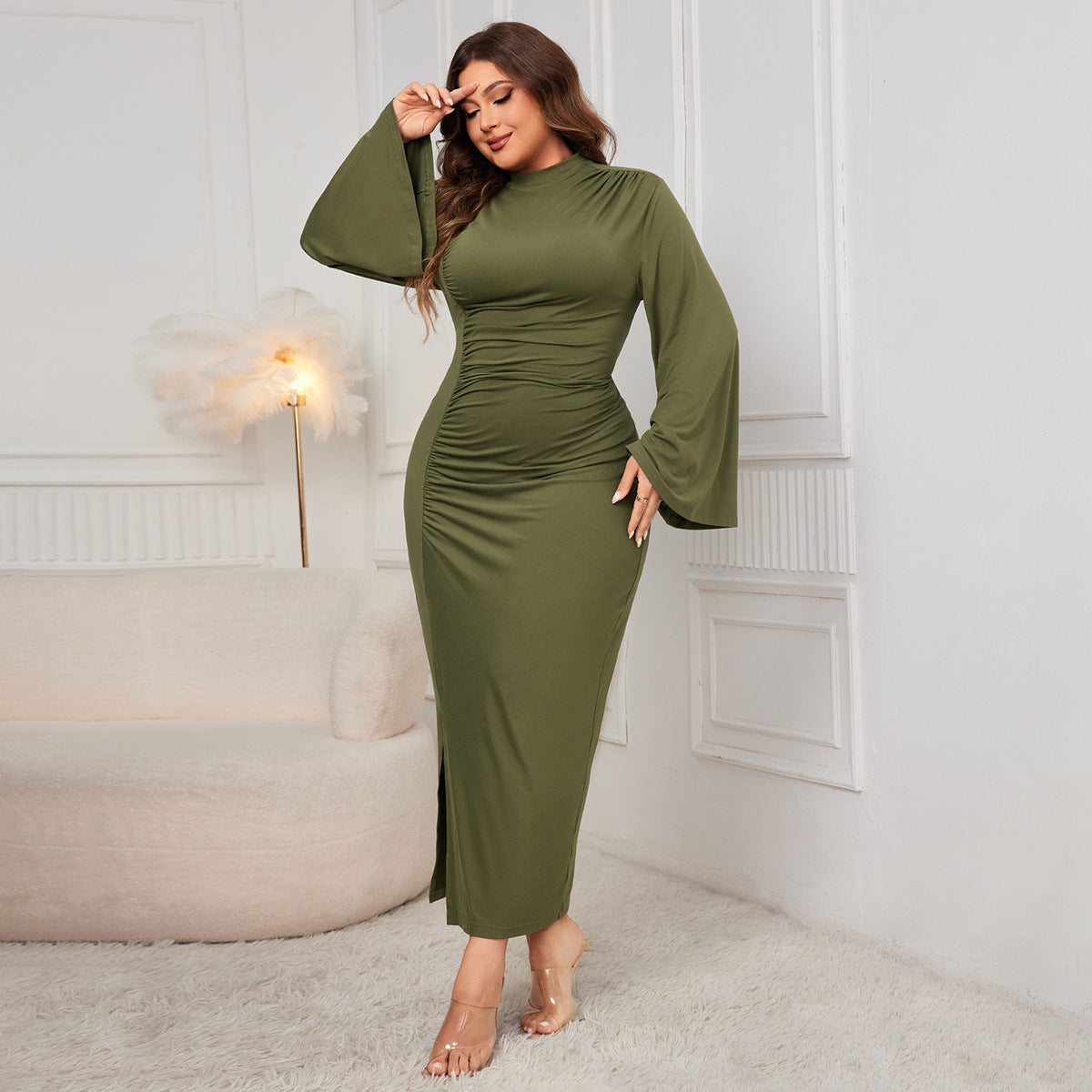 Autumnal Grace Turtleneck Dress