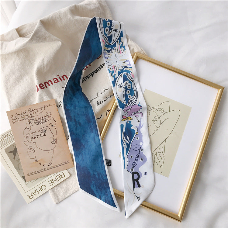 Handle Small Silk Scarf Headband Ribbon Scarf