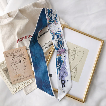 Handle Small Silk Scarf Headband Ribbon Scarf