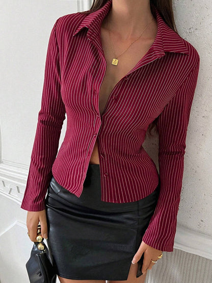 Stravelle Stripe V-Neck Shirt