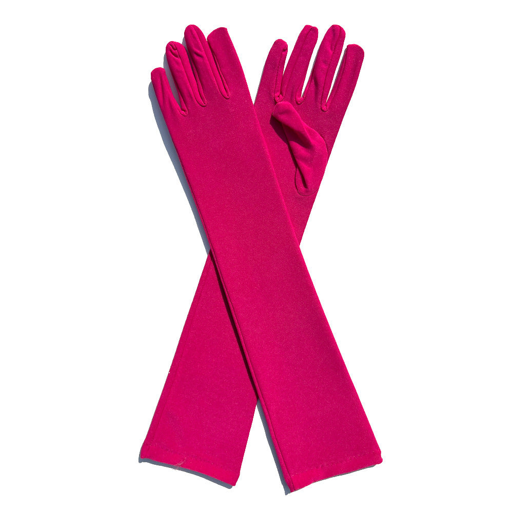 Ladies Fashion Milk Silk Stretch Gloves