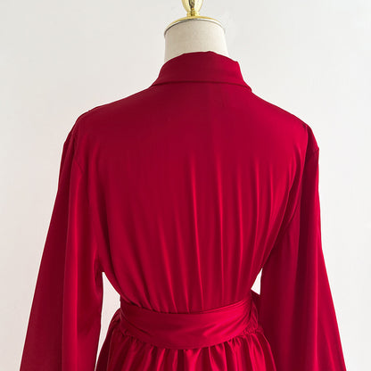 Silk Mid-Length Ice Silk French Wedding Dressing Gown