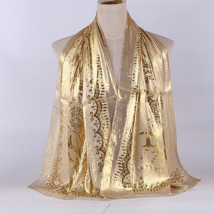 National style turban silk long scarf