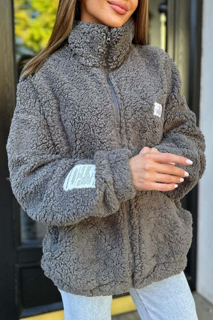 PlushLuxe Zipper Coat