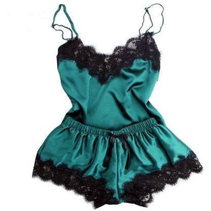 Simulated Silk Plus Size Home Underwear Suspenders Nightdress
