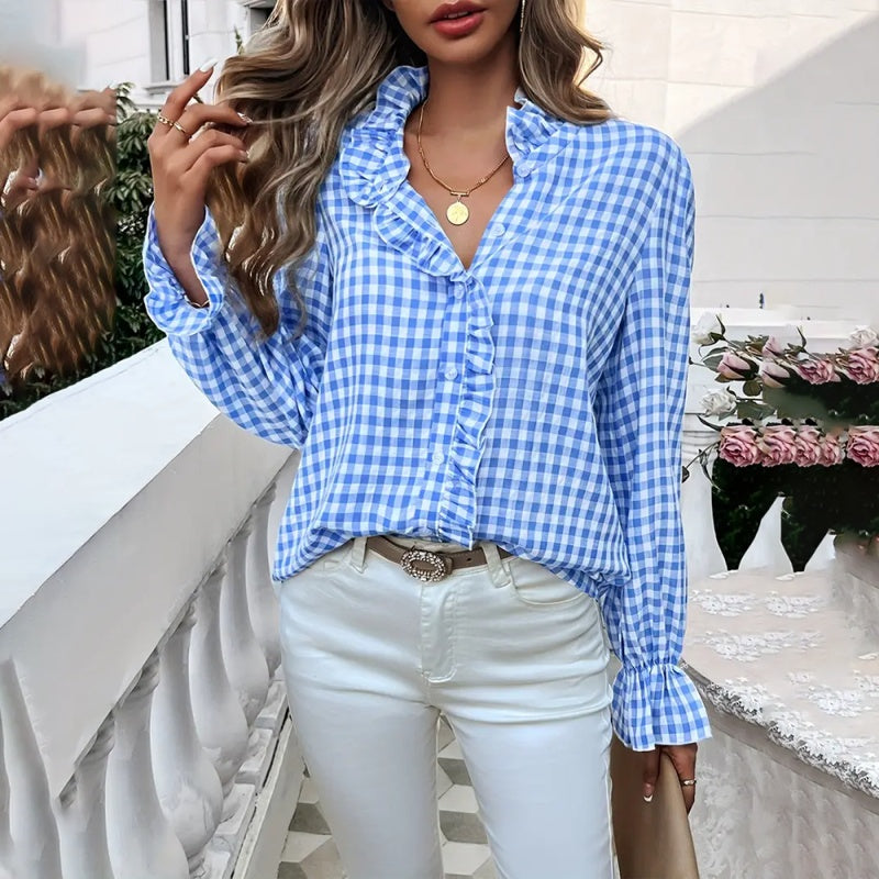 Amelisse RuffleCheck Shirt