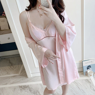 Two-piece silk pajamas