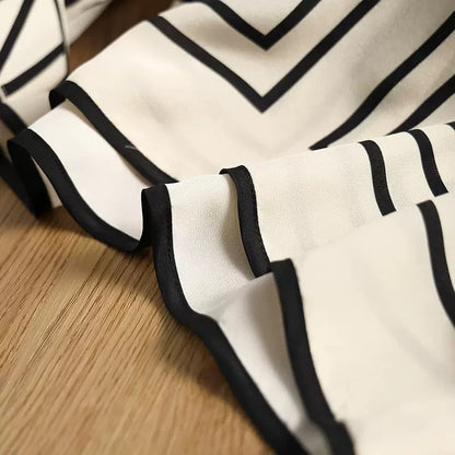 French High-end Vintage Stripe Silk Shirt For Women