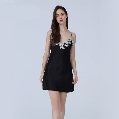 Sexy Breathable Sleeveless Silk Strap Nightdress