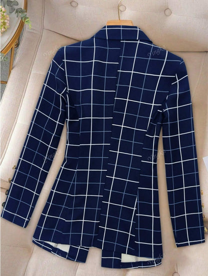PlaidVerve Button-Up Blazer