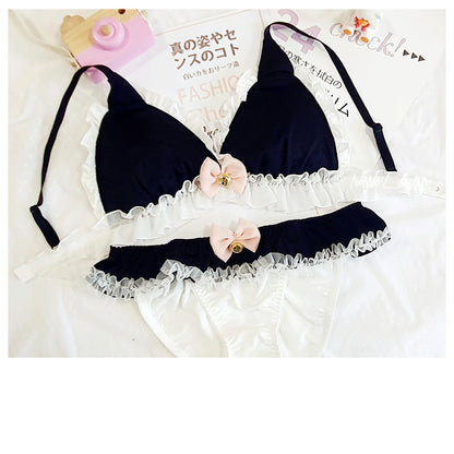 Milk silk no steel ring bra set