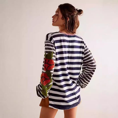 ThornBloom Embroidered Patchwork Sweater