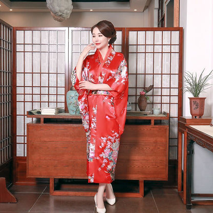 New Summer Silk Cherry Blossom Nightdress Home Wear
