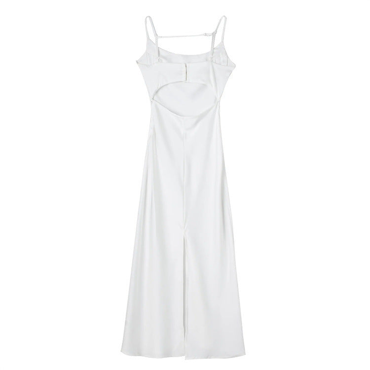 Silk Satin Suspender Elegant Women's Dress