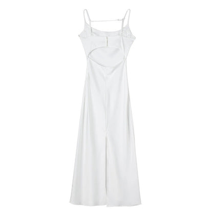 Silk Satin Suspender Elegant Women's Dress