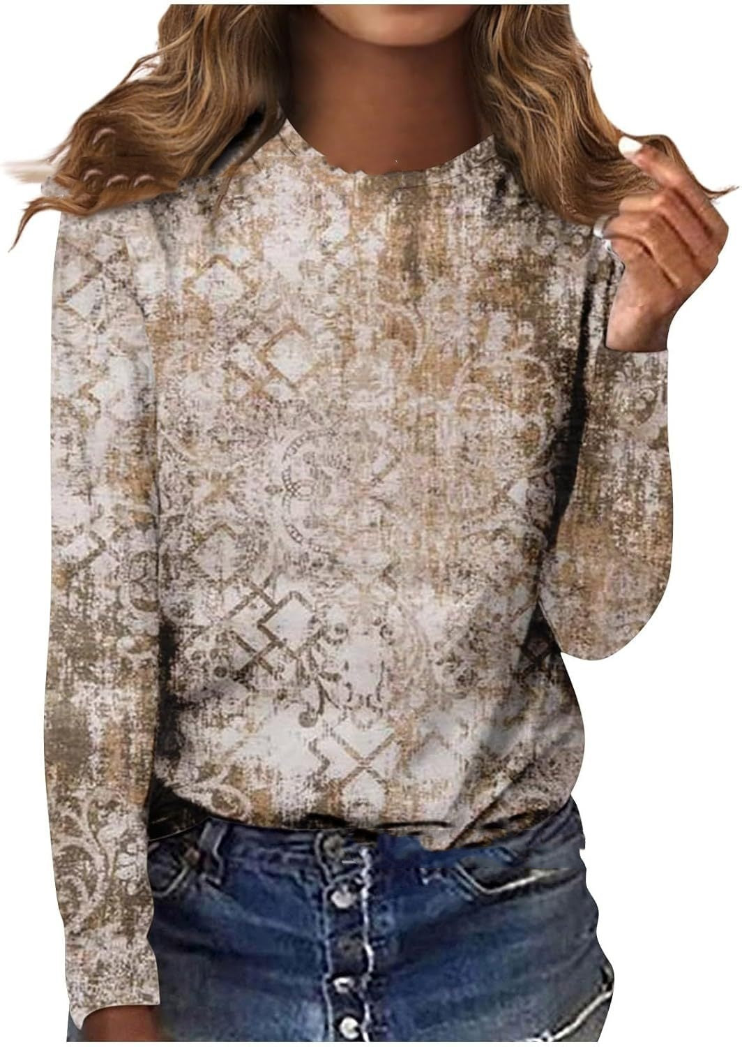 GeoBloom™ Long Sleeve Printed Top