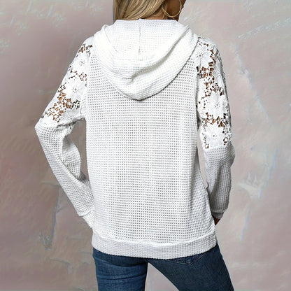 LaceAura Sheer Sleeve Hoodie