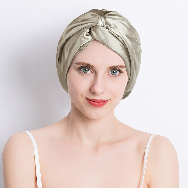 Seamless Silk Double-layer Cross Nightcap