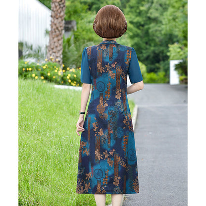 High-end Cheongsam Improved Silk Dress