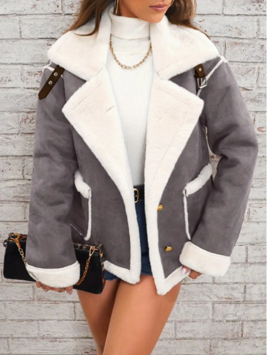 Veluvia Plush Lapel Coat