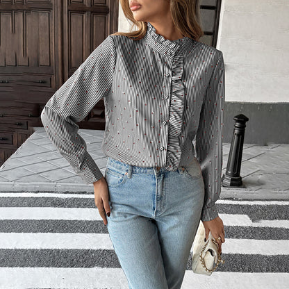 Marivelle Stripe Frill Shirt