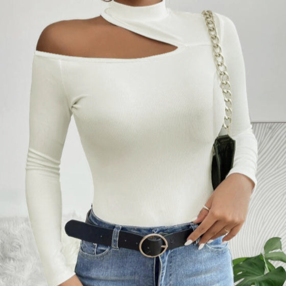 Sculpted Grace Off-Shoulder Top