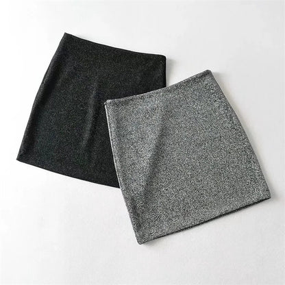 Women's Bright Silk Composite Double Layer Hip Skirt