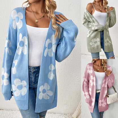 BloomKnit V-Neck Sweater Coat
