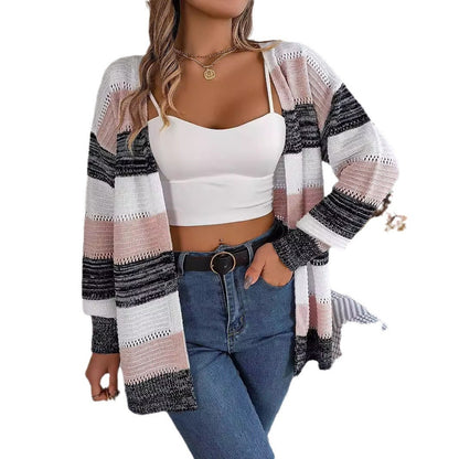 Luniva Stripe Lantern Cardigan