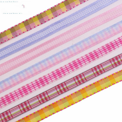 10mm Knitted Plaid Silk Ribbon Webbing