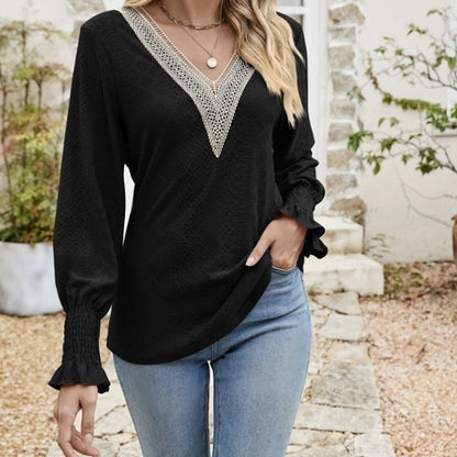 LaceAura Ruffle Blouse