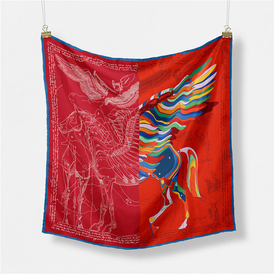 Fashion Simple Print Twill Versatile Temperament Silk Scarf