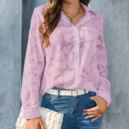 SheerMuse Jacquard Blouse