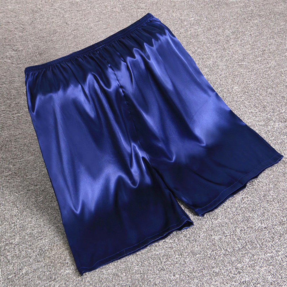 Men's Summer Thin Silk Pajama Pants Home Shorts