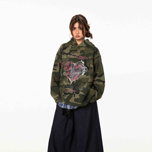 VintageVibe Camo Hoodie