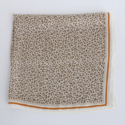 Artificial Silk Leopard Print Silk Scarf