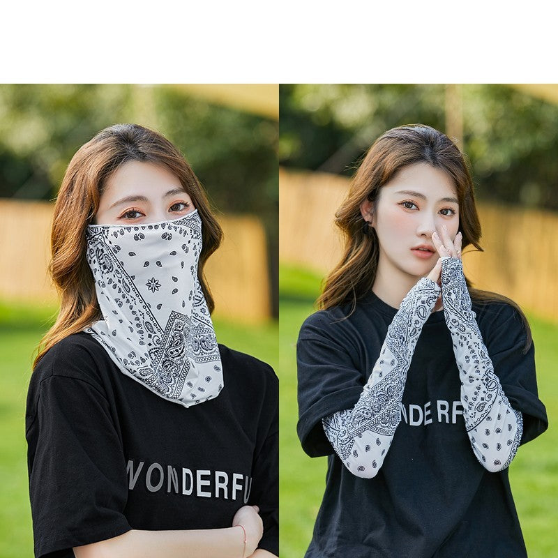 Sports Ice Silk Sunscreen Mask Summer Women