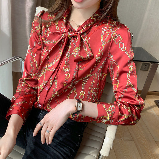 Silk Design Sense Western Style Shirt Bow Tie Tie Shirt