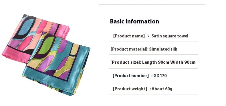 Geometric Silk Large Kerchief Women's Headscarf
